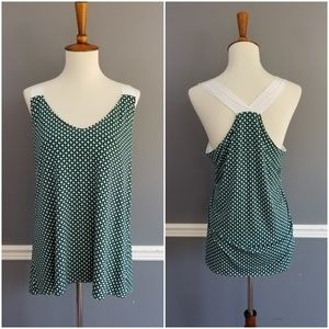 Banana Republic navy and green tank